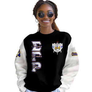 Sigma Gamma Rho เสื้อสเวตเตอร์คอกลมของผู้หญิง1922สีฟ้าทองเสื้อผ้าแบบสวมหัวผ้าฟลีซแบบพรีเมียมของขวัญสำหรับฤดูหนาว - Product Image 4