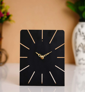 Ak Brass Sleek and Trendy Modern <b>Table</b> <b>Clock</b> in Metal Unique Home Decor Contemporary Metal <b>Table</b> Piece - Product Image 3