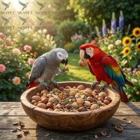 Nourriture Premium pour Perroquets 6% Graines de Fleurs 4% Fraise Séchée Myrtille Noix Noisette Mélange pour Grands Oiseaux Graine pour Oiseaux Probiotique