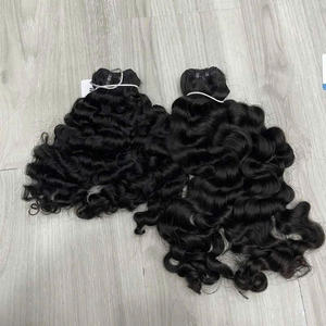Extensions de cheveux bouclés birmans bruts de haute qualité, gros volume, vierges, mèches de cheveux humains vietnamiens avec fermeture en dentelle - Product Image 5