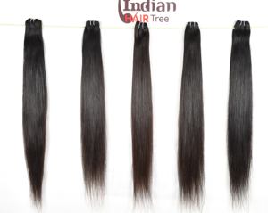 Extensions de cheveux humains indiens bruts, lisses, couleur naturelle noire, vietnamiennes, non traitées, double trame, cuticules alignées - Product Image 5