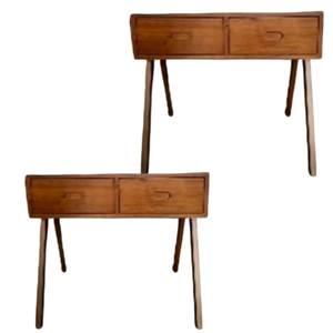 Tables basses modernes réglables en hauteur et extensibles, taille 80x60x75, en teck massif avec une finition lisse et soignée - Product Image 2