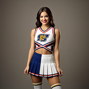 Tenues de pom-pom girl de haute qualité hauts courts jupe de danse uniformes d'encouragement vente en gros sublimation uniforme d'acclamation - Product Image 3