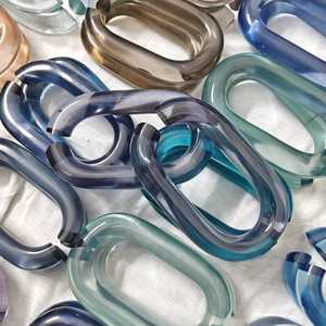 Cadena de Resina Azul Ecológica Personalizable, Eslabones de Cadena Coloridos de Gran Tamaño para Decoración de Paredes, Separador de Ambientes DIY - Product Image 3