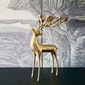 Escultura de Reno de Aluminio Hecha a Mano, Moderna, de Metal, Portavelas, Decoración Navideña para el Hogar de la Mejor Calidad, Venta al por Mayor - Product Image 1