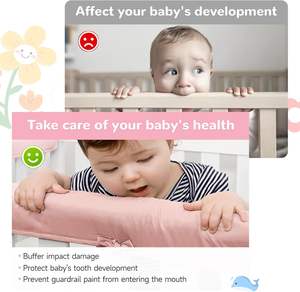Protector suave reversible para riel de cuna, borde de dentición y protector de esquina con correas ajustables - Product Image 2
