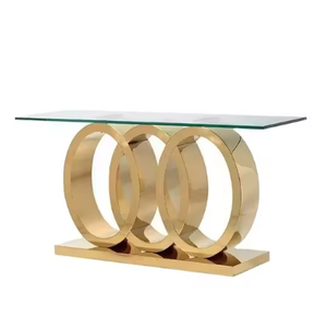 Room Floor Decorative Antique Metal Brass Rectangular Furniture Decorative Metal <b>Console</b> <b>Tables</b> With <b>Marble</b> <b>Table</b> Top Hot Seller - Product Image 4