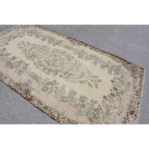 พรมขนแกะสีน้ำตาลเบจแบบดั้งเดิมขนาด5.2x9.4ฟุตงานเย็บปะสี่เหลี่ยมผืนผ้าสไตล์วินเทจสำหรับวัยรุ่นพรมข้างเตียง - Product Image 4