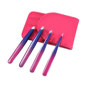 Tweezers Kit Fiber Tips For Eyelash Extensions Individual Curved Strip Lashes Eyebrow Hair Clip Tongs Nail Art Makeup Tool Logo