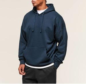 Vente en gros de sweat-shirts à capuche surdimensionnés pour hommes, épais et lourds, 100% coton molletonné/tissu éponge français, logo personnalisé brodé, poche, streetwear, usine - Product Image 5