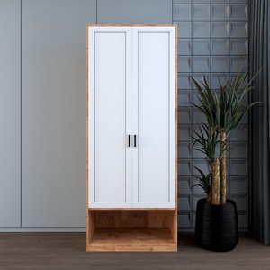 Armario Independiente de Madera de Caucho TQA68017 de Diseño Minimalista con Puertas Abatibles y Acabado para Vestidor, Apartamento o Dormitorio - Product Image 3