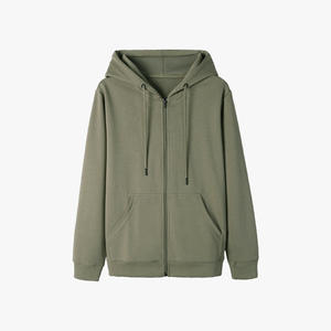 Otoño e Invierno nuevos hombres cremallera Sudadera con capucha cárdigan Color liso sólido cremallera sudaderas con capucha logotipo personalizado hombres chaqueta con capucha - Product Image 4