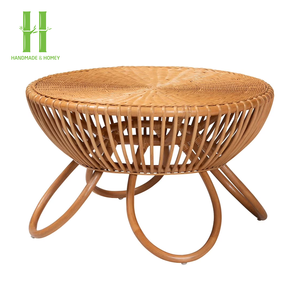 Table basse en rotin durable et écologique fabriquée à la main au Vietnam, tissage naturel moderne pour une décoration intérieure confortable, utilisation fonctionnelle dans le salon - Product Image 2