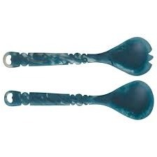 Ensemble de cuillères et de fourchettes à salade de mariage en résine artisanale de luxe avec manche court - Léger, lavable au lave-vaisselle, durable pour une dîner élégante - Product Image 4