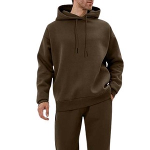 Survêtement de jogging personnalisé de bonne qualité, respirant, survêtement, pull en coton vierge, ensemble sweat à capuche et pantalon de survêtement lourds pour hommes - Product Image 2