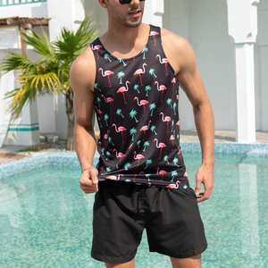 Débardeur de gym en polyester respirant conçu sur mesure Débardeur de course à pied grande taille en tricot décontracté pour hommes - Product Image 4