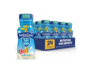 PediaSure Grow & Gain with Immune Support, 27 Vitamins & Minerals for Kids, 7g <b>Protein</b> Vanilla, 8-fl-oz <b>Bottle</b>, Pack of 24 - Product Image 1