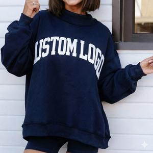 High Quality Heavyweight Cotton Fleece Baggie Comfort <b>Mock</b> neck Pullover Sweatshirt Custom Women's Hoodies Sweatshirts - Product Image 1