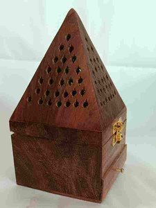Wooden Bakhoor <b>Burner</b> with Intricate Laser Design Handmade Non-Electric for Budget-Friendly Home Fragrance - Product Image 5