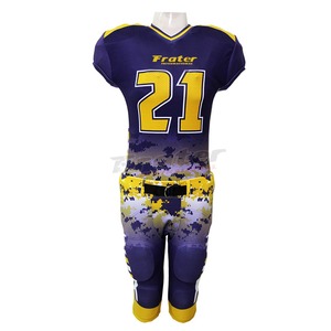 Imprimé personnalisé Football Américain Uniformes Respirant Maillot à Manches Courtes Coussinets Sublimés avec Logo Gratuit Conception Plus Options de Taille - Product Image 5