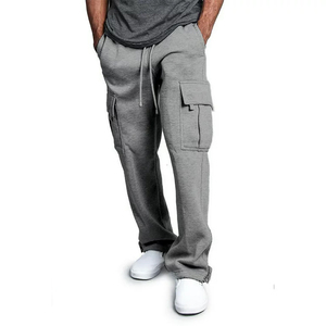 กางเกงแฟชั่นล่าสุดพร้อมการออกแบบหลายกระเป๋าในชุดลําลองสีเทาพร้อมกางเกงปิดสายรัด - Product Image 3