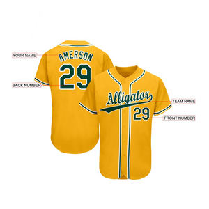 Maillot de baseball confortable sur mesure Nouveau style de vêtements de sport Votre propre conception Impression par sublimation complète Techniques perlées Respirant - Product Image 5