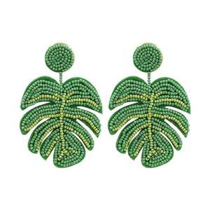 High Quality Handmade Beaded <b>Leaf</b> Design Earrings And Trendy Fashion <b>Jewelry</b> for Women At Affordable Price - Product Image 6