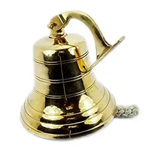 Elegante campana de barco de latón macizo pulido colgante de pared náutico para decoración del hogar y accesorios de regalo para la escuela universitaria - Product Image 6