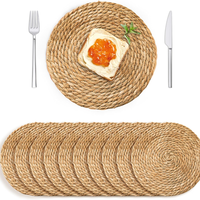 Napperons tissés en jonc de mer naturel Ensemble de ferme de 10 tapis de table ronds pour table à manger en gros du Vietnam