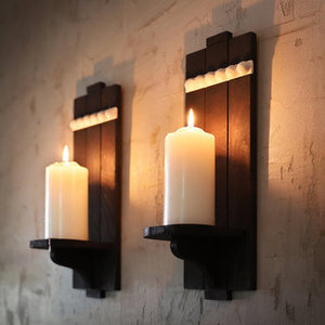 Bougeoir en bois avec finition noire Parfait pour les fêtes de mariage Décor de Noël Accent d'éclairage élégant Occasions spéciales - Product Image 2