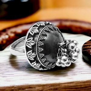 แหวนสวยงามสำหรับผู้หญิงเด็กผู้หญิงแหวน925เงินสเตอร์ลิงออกซิไดซ์แหวนปรับได้สำหรับเครื่องประดับของขวัญวันครบรอบแต่งงาน - Product Image 1