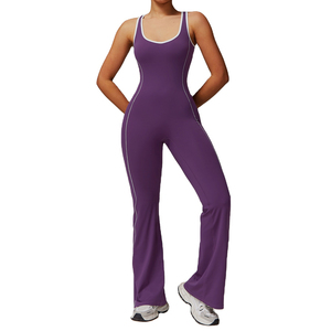 Body-suit avec logo personnalisé Combinaison moulante de yoga Combinaisons de sport Combinaisons sans manches de yoga Combinaison amincissante - Product Image 1