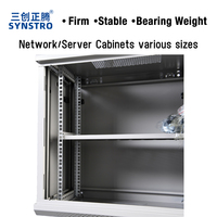 Kabinet Dinding 9U 600*450mm 19 Inch Rak Server Pusat Data Pintu Kaca Tempered Perlindungan IP20 Beban Statis 1000kg SYNSTRO