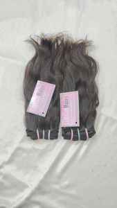 Extensiones de cabello humano indio virgen 100% sin procesar Paquetes de cabello humano alineados con cutícula rizada - Product Image 4