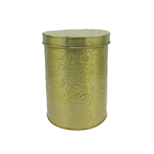 Modern Design <b>Brown</b> Finished Wooden Round Shape <b>Storage</b> <b>Box</b> With White Metal Lid Kitchenware Tabletop <b>Storage</b> <b>Box</b> - Product Image 2