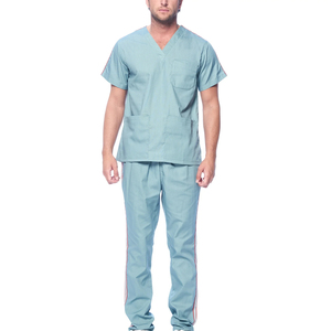 Ensemble de blouses médicales unisexes pour hommes, col en V, pantalon droit, tissu en coton, ensemble de blouses personnalisées avec logo, haute qualité - Product Image 1