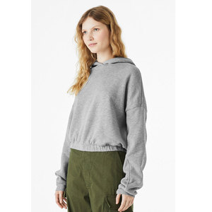 Bella + Canvas MUJER CINCHED BOTTOM HOODIE FWD Moda sudaderas con capucha y sudaderas de mujer de gran tamaño personalizado clásico Transpirable - Product Image 4