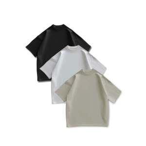 Camiseta T32 Orgánica de Jersey Pesado, Color Negro, Paquete de 3, 300GSM, Algodón/Fibra de Bambú Personalizada, 280 Gramos, Impresión por Serigrafía - Product Image 1