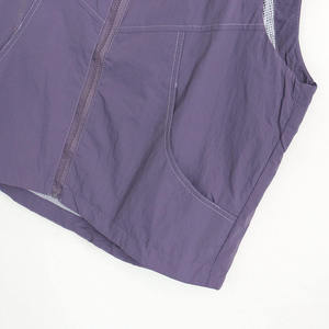 Purple Women's Hooded Softshell Waistcoat <b>Zip</b>-<b>Up</b> Windproof Waterproof Outerwear with Pockets Front Logo Running Hiking Golf - Product Image 4