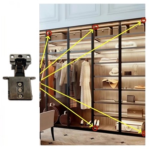 Air Hydraulic 3D Hidden Adjustable Invisible Glass Cabinet <strong>Door</strong> Concealed Pivot Cupboard <strong>Wardrobe</strong> <strong>Door</strong> <strong>Hinge</strong> - Product Image 5