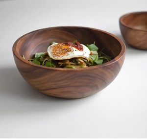Newest Design Wooden Round Serving Bowls Natural Finished for Wedding Tabletop Snacks Bowls Wholesale Bulk - Product Image 3