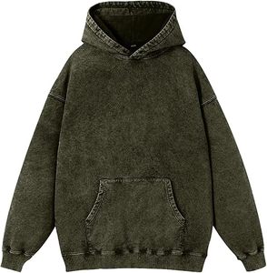 Sudadera con capucha lavada con ácido Vintage para hombre, ropa informal de gran tamaño, sudadera informal Retro, sudadera holgada de lana de algodón - Product Image 2