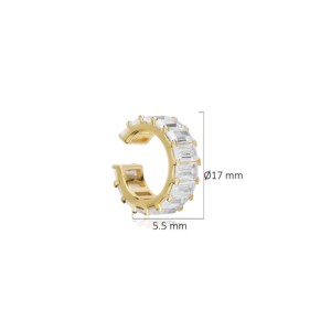 Pendientes de cartílago Baguette CZ, hechos a mano en Turquía, joyería de plata de ley 925 al por mayor - Product Image 2