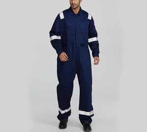 โลโก้ที่กําหนดเอง OEM ผ้าฝ้าย 100% ป้องกันไฟฟ้า coverall ความปลอดภัยวิศวกรรมเครื่องกลเครื่องแบบช่างเชื่อมน้ํามันและสนาม coverall - Product Image 2
