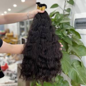 วิกผมยาวสีดำแบบลอนตามธรรมชาติแบบเวียดนาม - Product Image 4