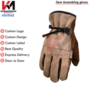 Guantes de Trabajo de Doble Palma al por Mayor, Guantes de Soldadura de Palma Aprobados, Guantes de Cuero Vacuno de Alta Resistencia para Construcción Industrial - Product Image 5