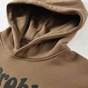 Sweat-shirts à capuche pour hommes avec impression en relief, qualité professionnelle, 100% coton biologique, impression par décoloration, prix usine - Product Image 3