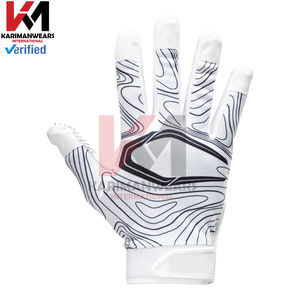Guantes de Fútbol Americano de Cuero Sintético Dorado Premium con Revestimiento de Silicona Antideslizante y Ajuste para Guantes de Fútbol Americano - Product Image 5