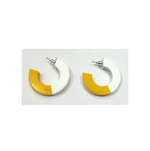 latest fashionable handmade resin and wooden round earrings most trending in usa market at affordable prices