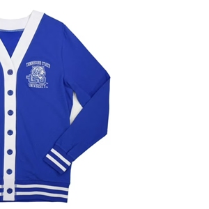 Cárdigan de punto personalizado para la Universidad Estatal de Tennessee, suéter con botones sólidos y bordado para el invierno - Product Image 4